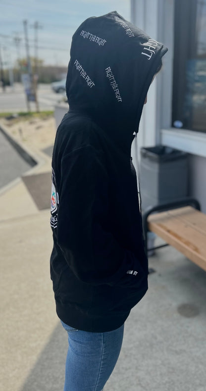 Premium Embroidered & Chenille Scream Itt | Fuck Cancer, Fight the Fight Pullover Hoodie