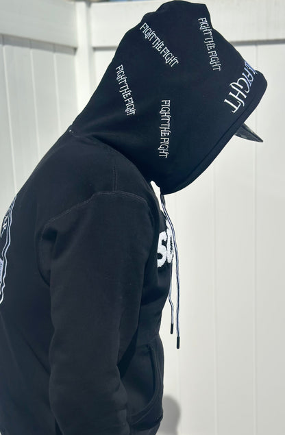 Premium Embroidered & Chenille Scream Itt | Fuck Cancer, Fight the Fight Pullover Hoodie