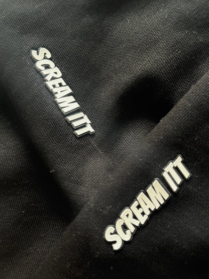 Premium Embroidered & Chenille Scream Itt | Fuck Cancer, Fight the Fight Pullover Hoodie