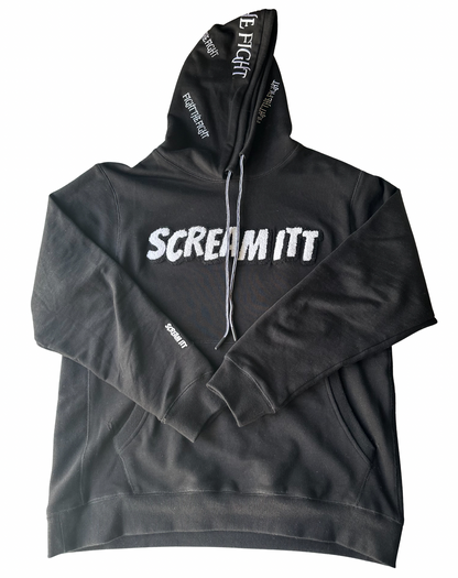 Premium Embroidered & Chenille Scream Itt | Fuck Cancer, Fight the Fight Pullover Hoodie